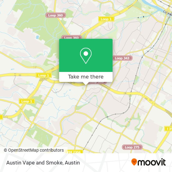 Austin Vape and Smoke map