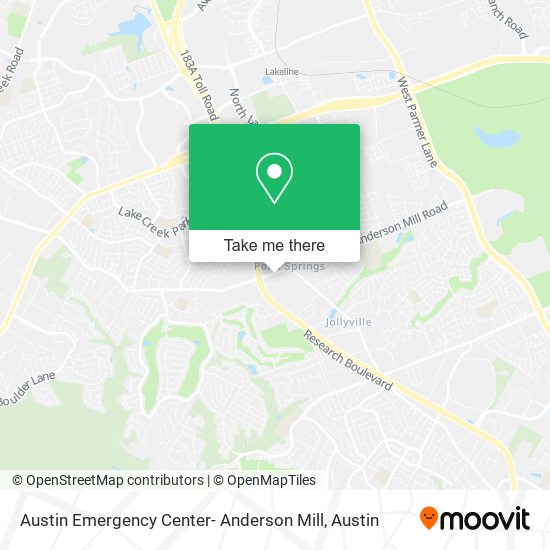 Mapa de Austin Emergency Center- Anderson Mill