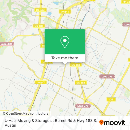 U-Haul Moving & Storage at Burnet Rd & Hwy 183 S map