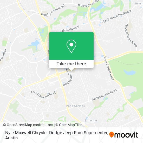 Mapa de Nyle Maxwell Chrysler Dodge Jeep Ram Supercenter