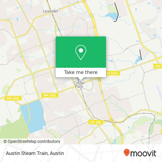 Mapa de Austin Steam Train
