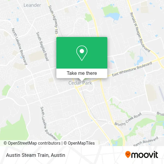 Austin Steam Train map