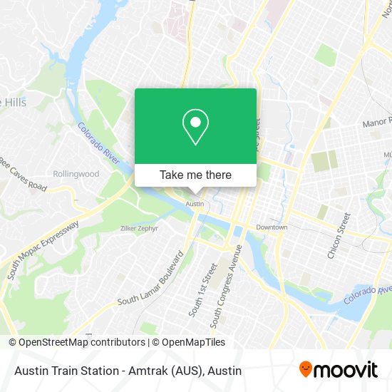 Austin Train Station - Amtrak (AUS) map