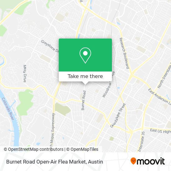 Mapa de Burnet Road Open-Air Flea Market