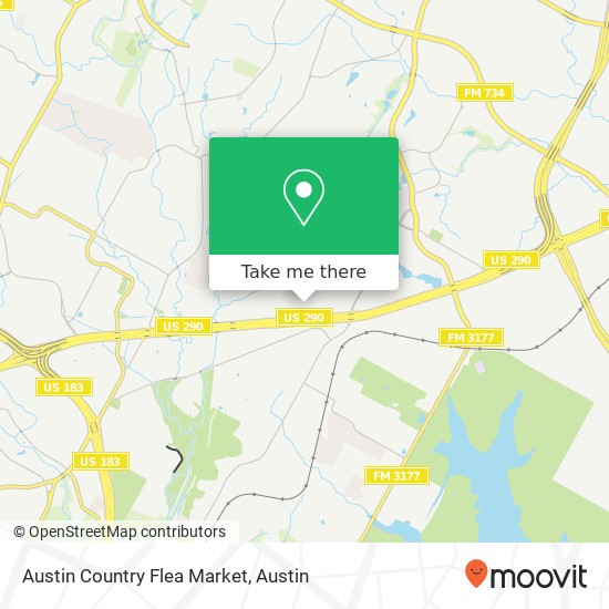 Mapa de Austin Country Flea Market