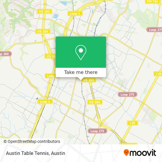 Austin Table Tennis map