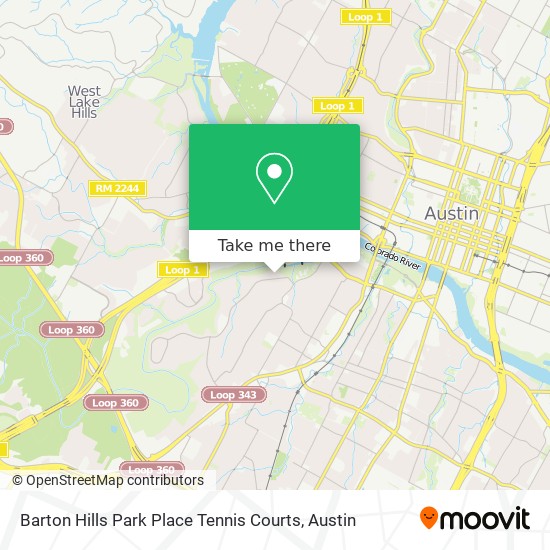 Mapa de Barton Hills Park Place Tennis Courts