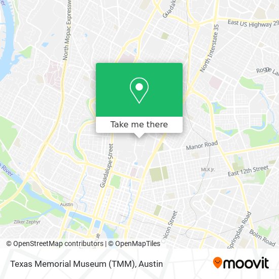 Mapa de Texas Memorial Museum (TMM)