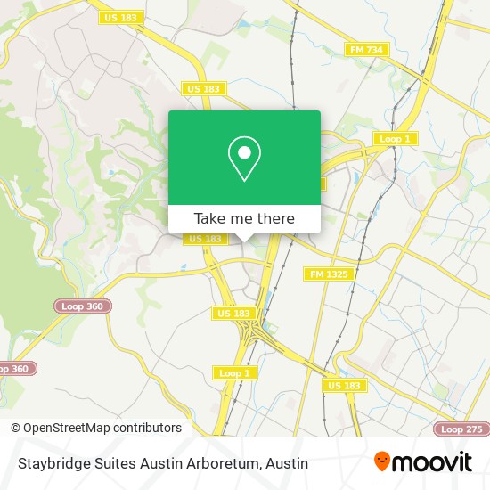 Mapa de Staybridge Suites Austin Arboretum