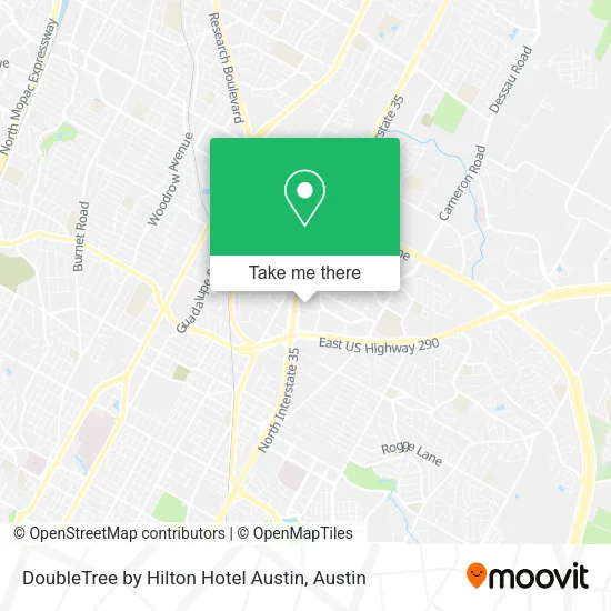 DoubleTree by Hilton Hotel Austin map