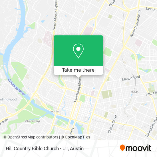 Hill Country Bible Church -  UT map