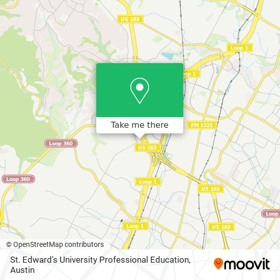 St. Edward's University Professional Education map