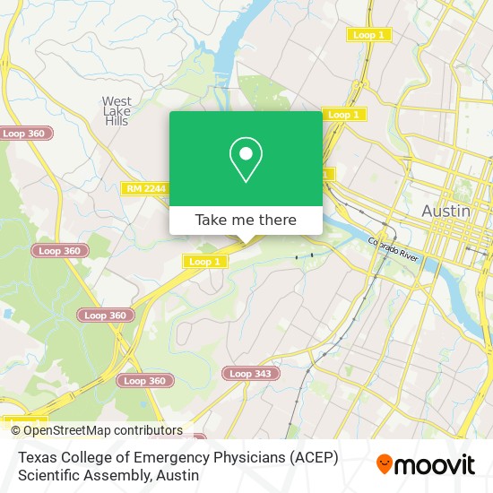 Texas College of Emergency Physicians (ACEP) Scientific Assembly map