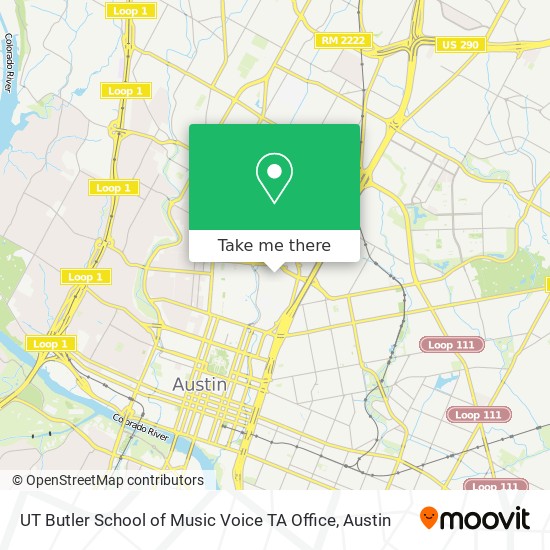 Mapa de UT Butler School of Music Voice TA Office