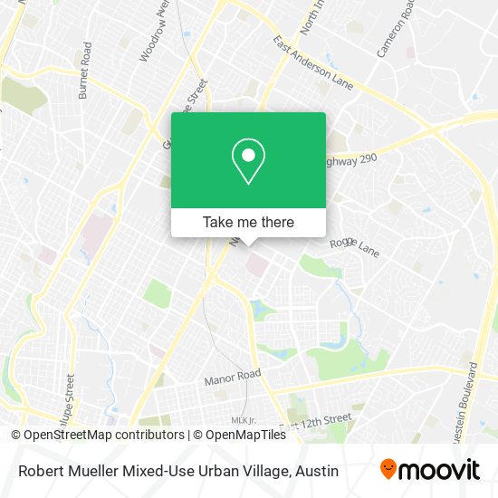 Mapa de Robert Mueller Mixed-Use Urban Village