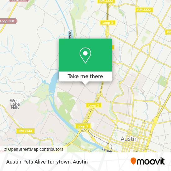 Austin Pets Alive Tarrytown map