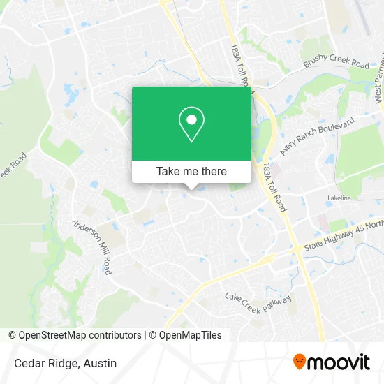 Cedar Ridge map