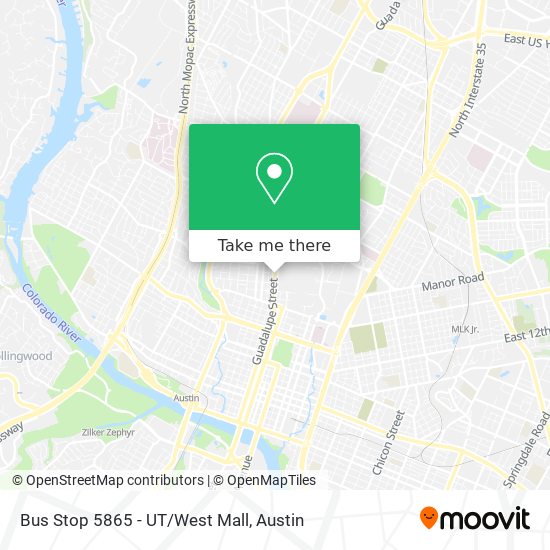 Bus Stop 5865 - UT/West Mall map