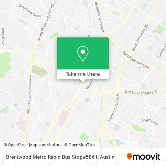 Mapa de Brentwood Metro Rapid Bus Stop#5861