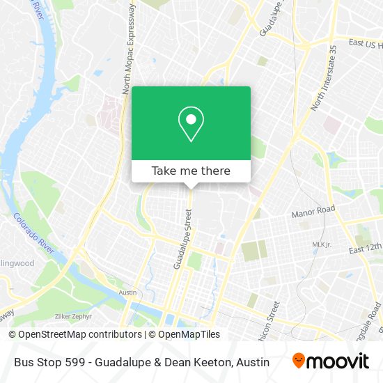 Bus Stop 599 - Guadalupe & Dean Keeton map