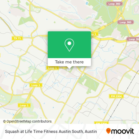 Mapa de Squash at Life Time Fitness Austin South