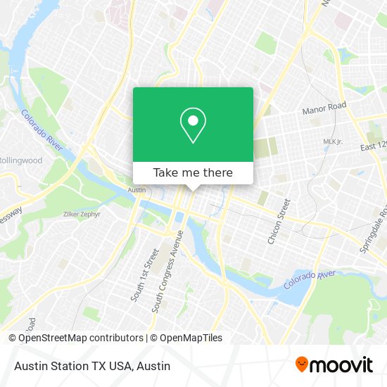 Austin Station TX USA map