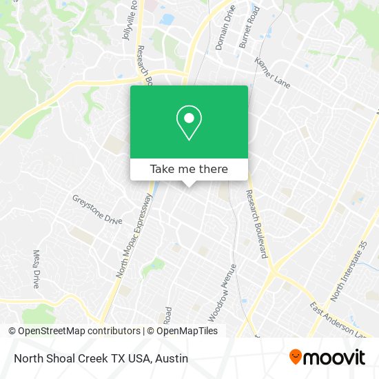 Mapa de North Shoal Creek TX USA