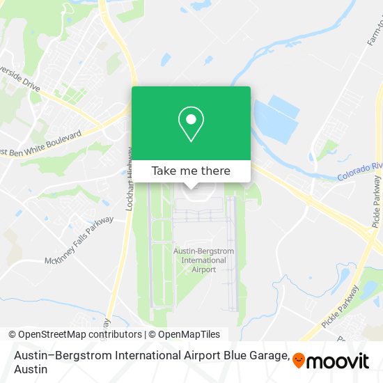 Mapa de Austin–Bergstrom International Airport Blue Garage