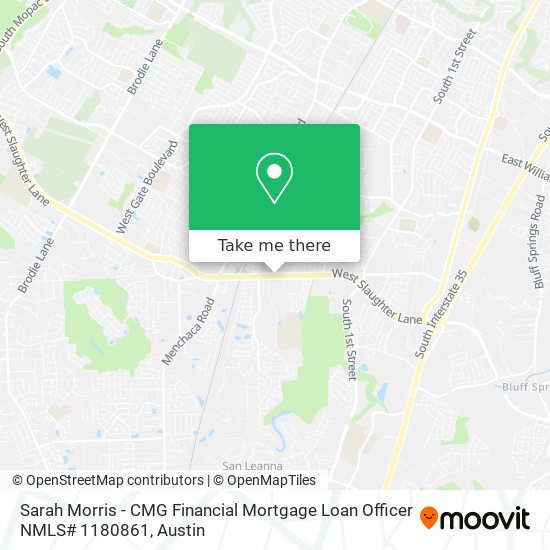 Mapa de Sarah Morris - CMG Financial Mortgage Loan Officer NMLS# 1180861