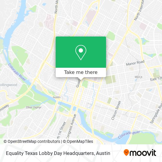 Mapa de Equality Texas Lobby Day Headquarters