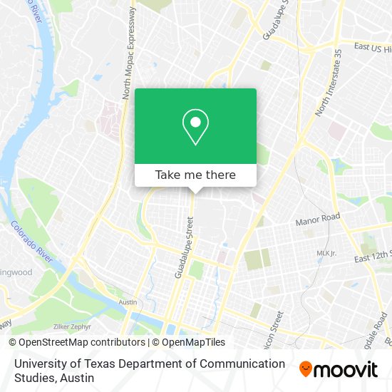 Mapa de University of Texas Department of Communication Studies