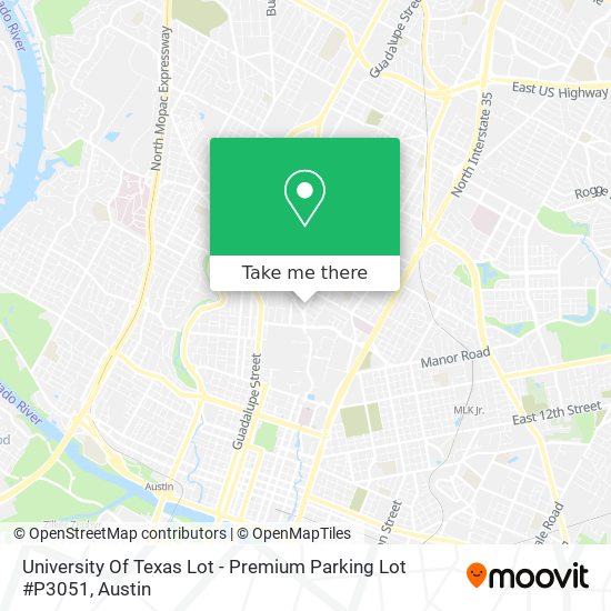 Mapa de University Of Texas Lot - Premium Parking Lot #P3051