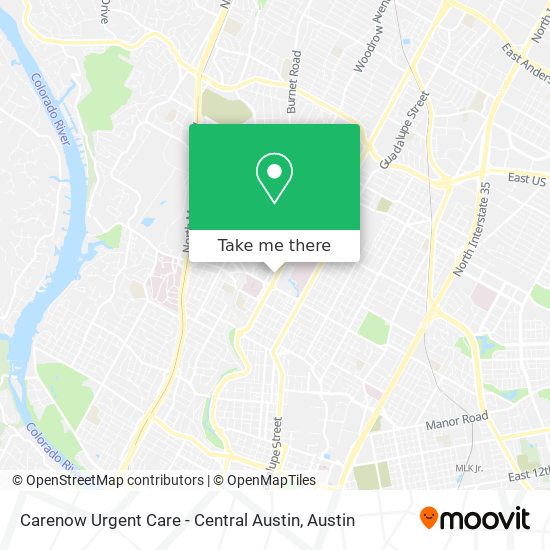 Mapa de Carenow Urgent Care - Central Austin