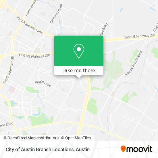 City of Austin Branch Locations map