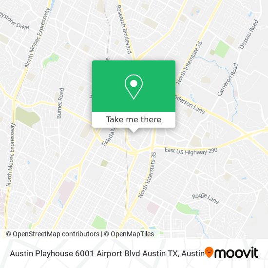 Austin Playhouse 6001 Airport Blvd Austin TX map