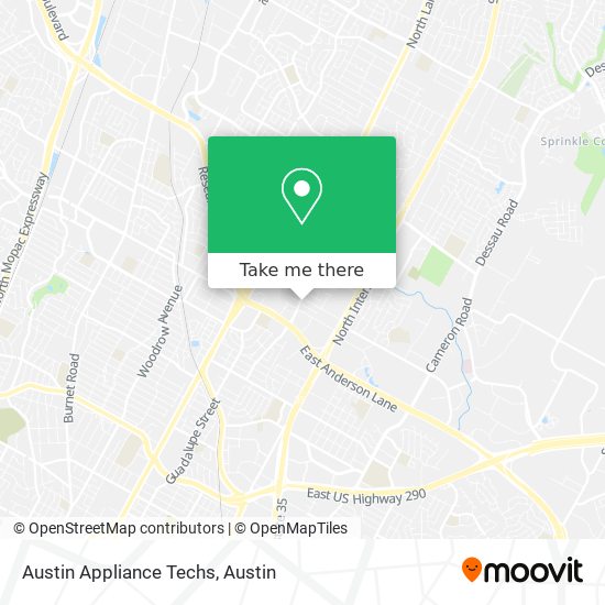Austin Appliance Techs map