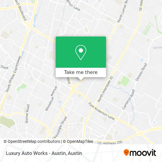 Luxury Auto Works - Austin map