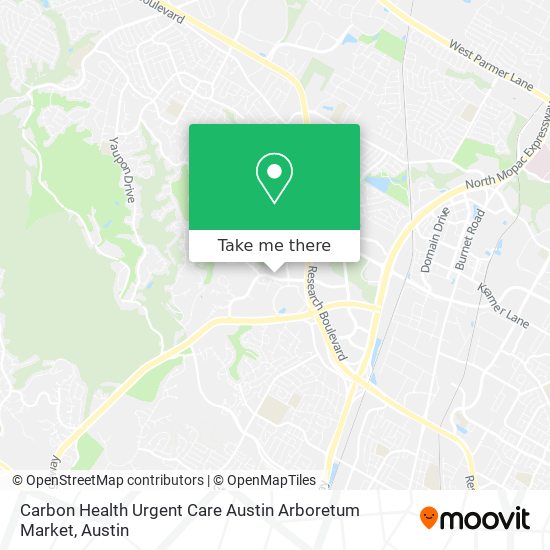 Mapa de Carbon Health Urgent Care Austin Arboretum Market