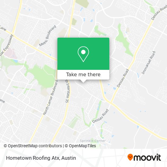 Hometown Roofing Atx map