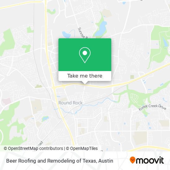 Beer Roofing and Remodeling of Texas map