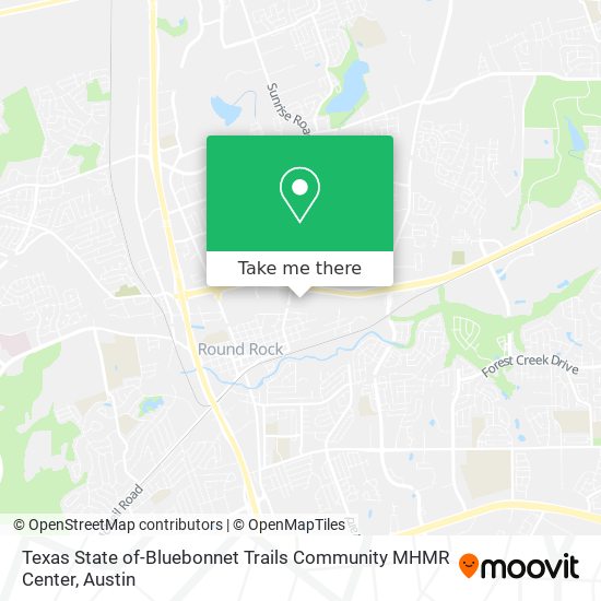 Mapa de Texas State of-Bluebonnet Trails Community MHMR Center
