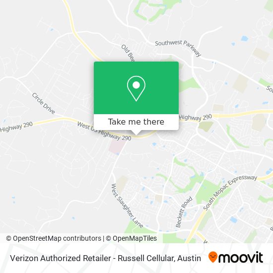 Mapa de Verizon Authorized Retailer - Russell Cellular