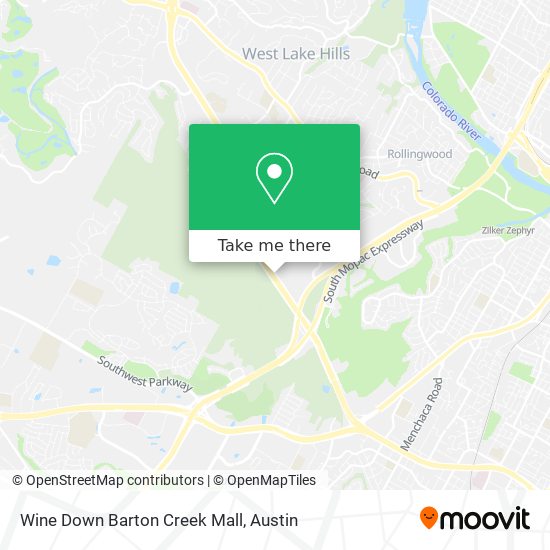 Wine Down Barton Creek Mall map