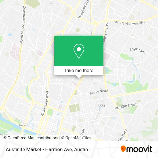 Austinite Market - Harmon Ave map