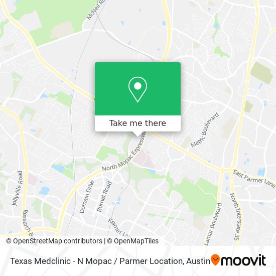 Mapa de Texas Medclinic - N Mopac / Parmer Location