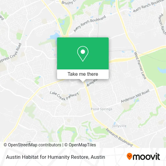 Austin Habitat for Humanity Restore map