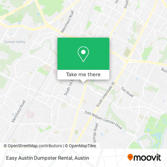 Easy Austin Dumpster Rental map