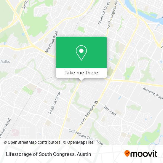 Lifestorage of South Congress map