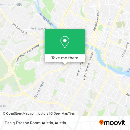 Mapa de Paniq Escape Room Austin