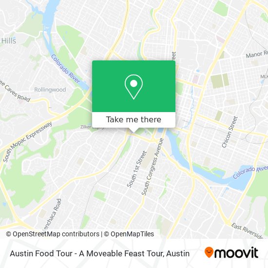 Austin Food Tour - A Moveable Feast Tour map